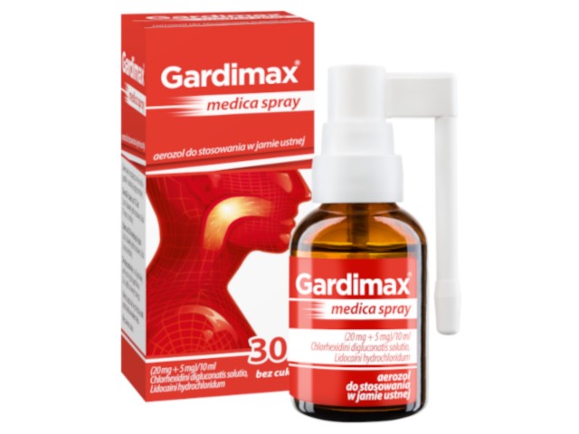 Gardimax Medica Spray interakcje ulotka aerozol do stosowania w jamie ustnej (20mg+5mg)/10ml 