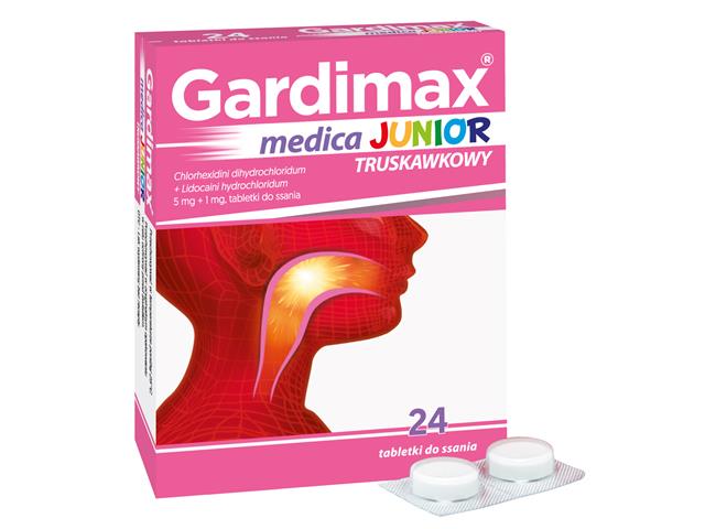 Gardimax Medica truskawkowy interakcje ulotka tabletki do ssania 5mg+1mg 24 tabl. (2 blist. po 12 tabl.)