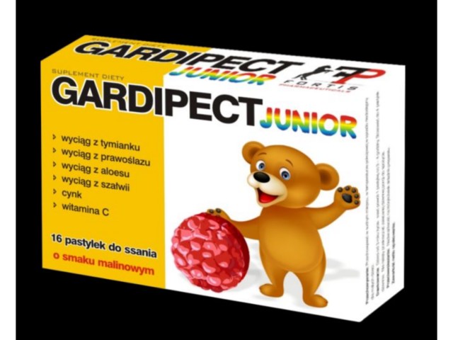 Gardipect Junior interakcje ulotka pastylki do ssania - 16 pastyl. (2 blist. po 8 pastyl.)