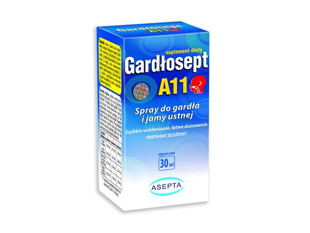 Gardłosept A11 interakcje ulotka spray  30 ml