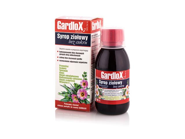 Gardlox 7 ziołowy bez cukru interakcje ulotka syrop  120 ml