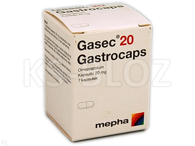 Gasec-20 Gastrocaps interakcje ulotka kapsułki twarde 20 mg 7 kaps.