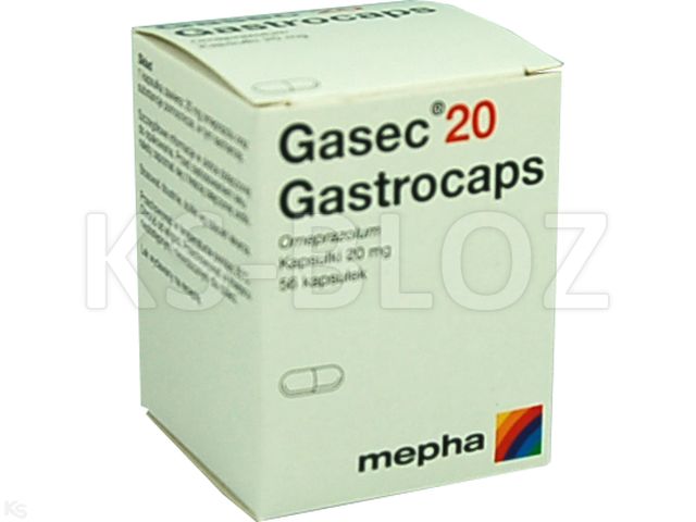 Gasec-20 Gastrocaps interakcje ulotka kapsułki twarde 20 mg 56 kaps.