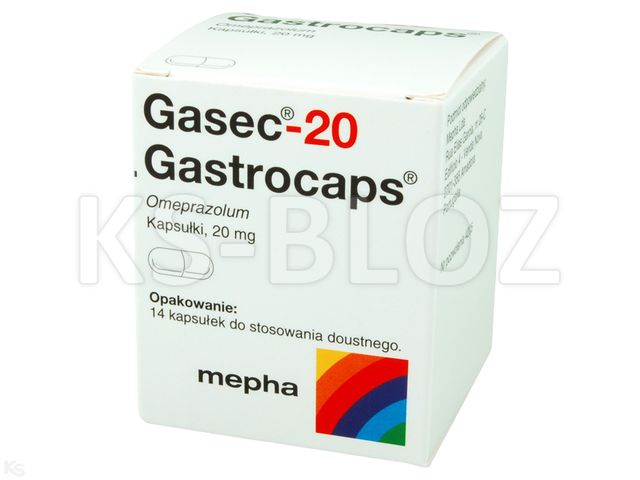 Gasec-20 Gastrocaps interakcje ulotka kapsułki twarde 20 mg 14 kaps.