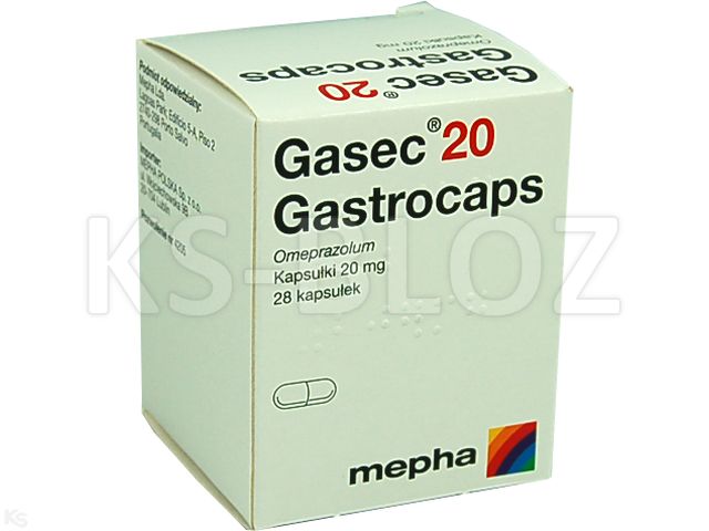Gasec-20 Gastrocaps interakcje ulotka kapsułki twarde 20 mg 28 kaps.