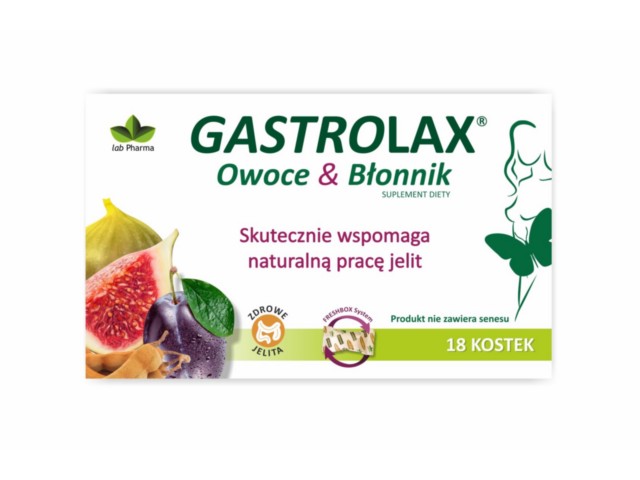 Gastrolax Owoce I Błonnik interakcje ulotka kostka  18 szt.