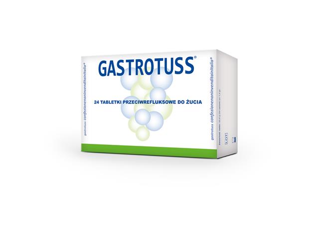 Gastrotuss interakcje ulotka tabletki do żucia  24 tabl.