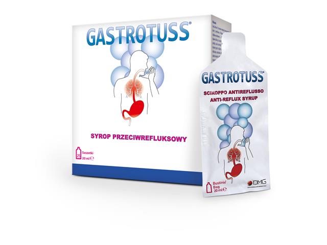 Gastrotuss Syrop przeciwrefluksowy interakcje ulotka   25 sasz. po 20 ml