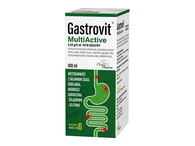 Gastrovit Multiactive interakcje ulotka płyn doustny 4,55 g/5ml 100 ml | butelka