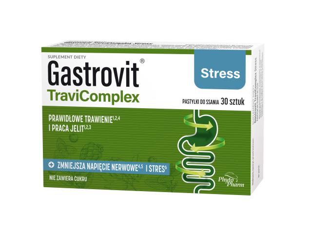 Gastrovit TraviComplex Stress interakcje ulotka pastylki do ssania - 30 pastyl.