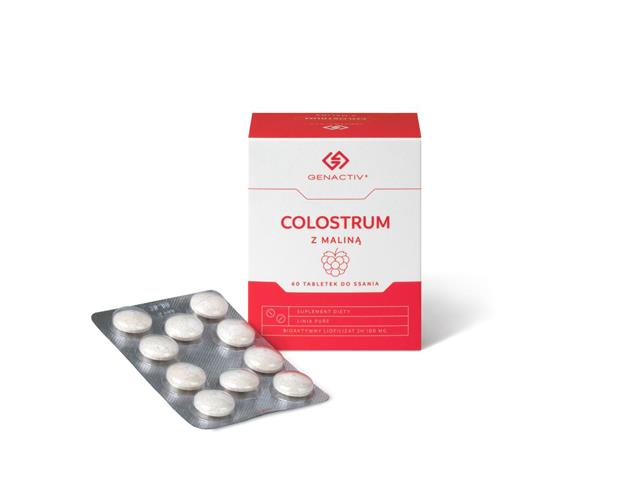 Genactiv Colostrum Z Maliną Colostrigen interakcje ulotka tabletki do ssania  60 tabl. (6 blist. po 10 tabl.)