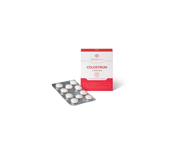 Genactiv Colostrum Z Maliną (Colostrigen Tabs) interakcje ulotka tabletki do ssania  20 tabl.