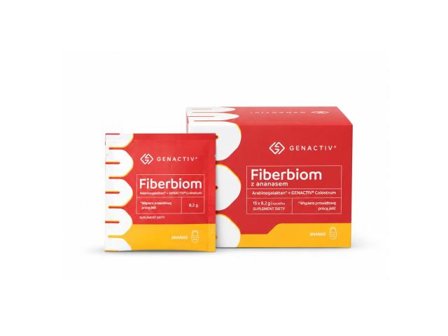 Genactiv Fiberbiom z ananasem interakcje ulotka proszek  15 sasz. po 8,2 g