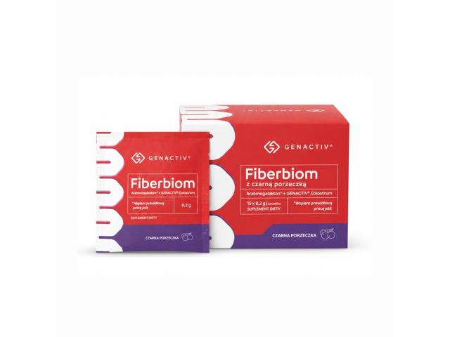 Genactiv Fiberbiom z czarną porzeczką interakcje ulotka proszek  15 sasz. po 8,2 g