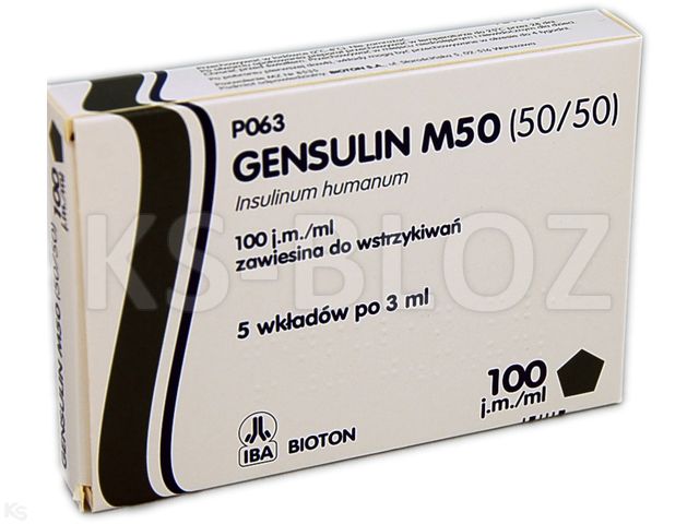 Gensulin M50 (50/50) interakcje ulotka zawiesina do wstrzykiwań 100 j.m./ml 5 wkł. po 3 ml