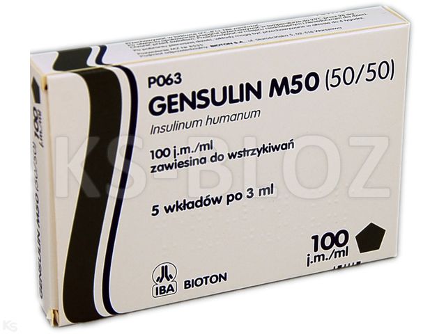 Gensulin M50 (50/50) interakcje ulotka zawiesina do wstrzykiwań 100 j.m./ml 