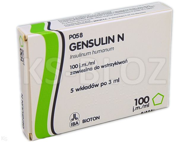 Gensulin N interakcje ulotka zawiesina do wstrzykiwań 100 j.m./ml 5 wkł. po 3 ml