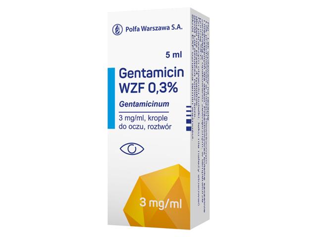 Gentamicin WZF 0.3% interakcje ulotka krople do oczu 3 mg/ml 5 ml