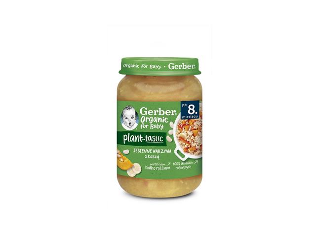 GERBER ORGANIC FOR BABY Jesienne warzywa z kaszą po 8 m-cu interakcje ulotka obiad - 190 g