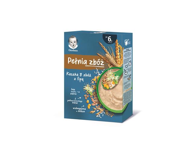 Gerber Pełnia Zbóż Kaszka 8 zbóż z lipą interakcje ulotka deser - 200 g
