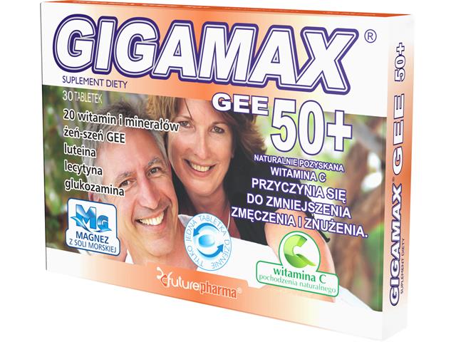 Gigamax Gee 50+ interakcje ulotka tabletki  30 tabl.