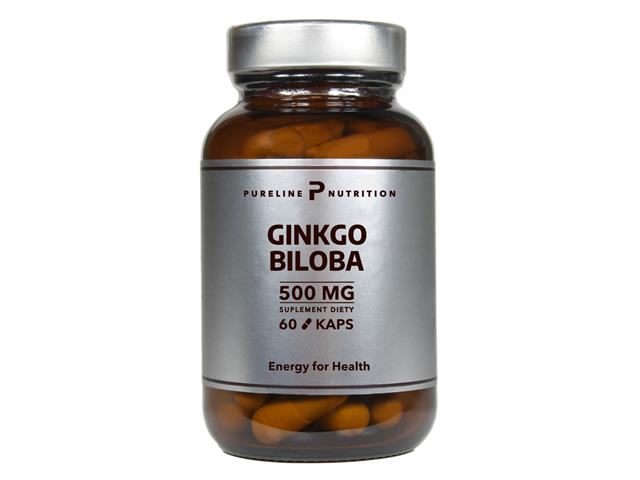 Ginkgo Biloba 500 mg Pureline Nutrition interakcje ulotka kapsułki  60 kaps.