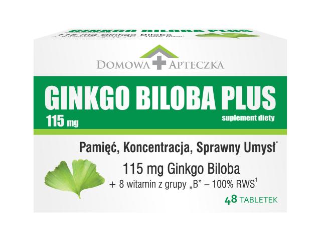 Ginkgo Biloba Plus interakcje ulotka tabletki  48 tabl.