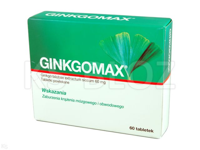 Ginkgomax interakcje ulotka tabletki powlekane 60 mg 60 tabl. | 3 blist.po 20 szt.