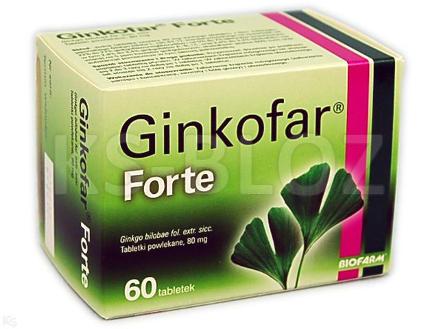 Ginkofar Forte interakcje ulotka tabletki powlekane 80 mg 60 tabl. | 6 blist.po 10 szt.