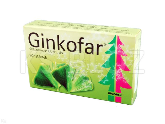 Ginkofar interakcje ulotka tabletki powlekane 40 mg 90 tabl. (9 blist. po 10 tabl.)