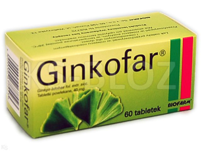 Ginkofar interakcje ulotka tabletki powlekane 40 mg 60 tabl. | 6 blist.po 10 szt.