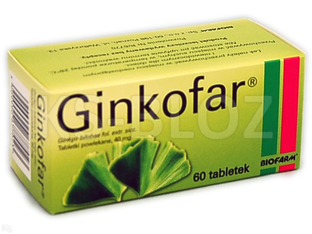 Ginkofar interakcje ulotka tabletki powlekane 40 mg 60 tabl. (6 blist. po 10 tabl.)