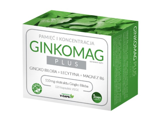 Ginkomag Plus interakcje ulotka kapsułki z roślinnej celulozy - 120 kaps. (12 blist. po 10 kaps.)