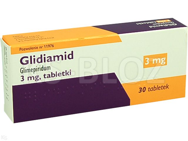 Glidiamid interakcje ulotka tabletki 3 mg 30 tabl. | 3 blist.po 10 szt.