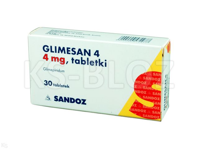 Glimepiride 1A Pharma (Glimesan 4) interakcje ulotka tabletki 4 mg 30 tabl.