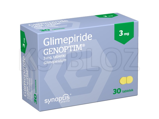 Glimepiride Genoptim interakcje ulotka tabletki 3 mg 30 tabl.