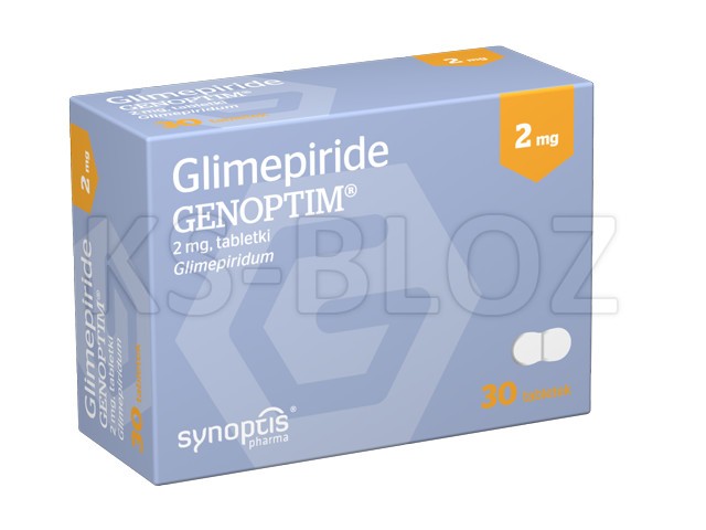 Glimepiride Genoptim interakcje ulotka tabletki 2 mg 30 tabl.