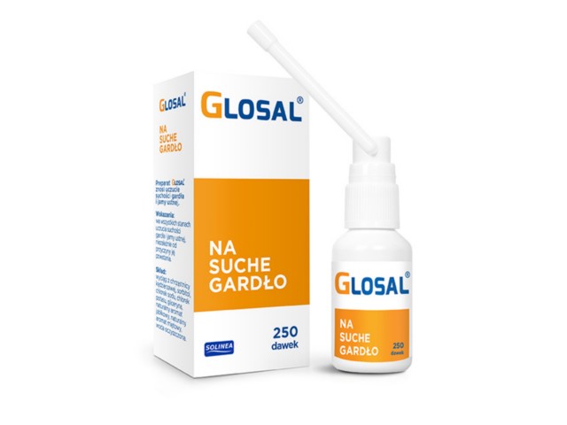 Glosal Spray na suche gardło interakcje ulotka spray do ust  25 ml (250 daw.)