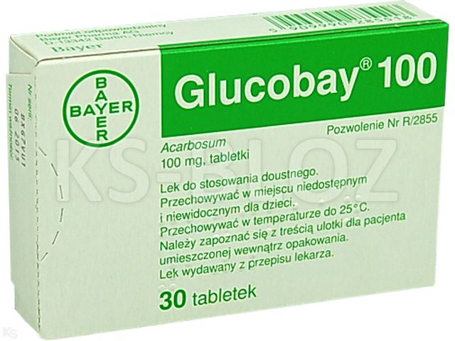Glucobay 100 interakcje ulotka tabletki 100 mg 30 tabl.
