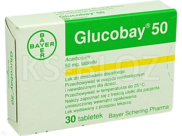 Glucobay 50 interakcje ulotka tabletki 50 mg 30 tabl.