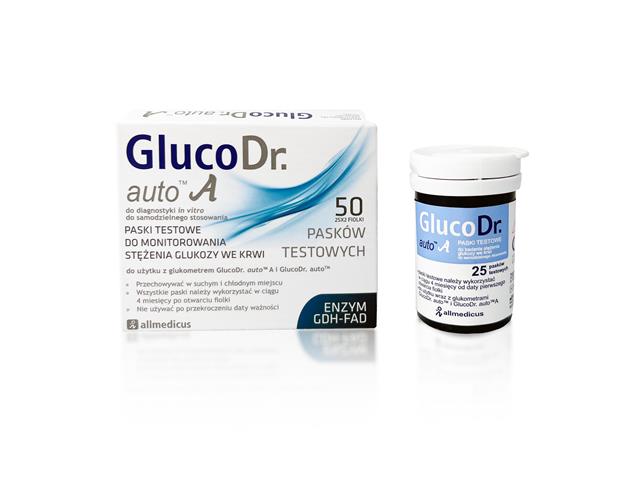 GlucoDr. Auto A Paski testowe interakcje ulotka test paskowy  50 pask.