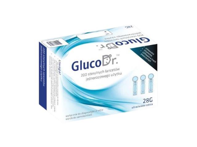 GlucoDr. Lancety sterylne jednorazowe interakcje ulotka lancet  200 szt.