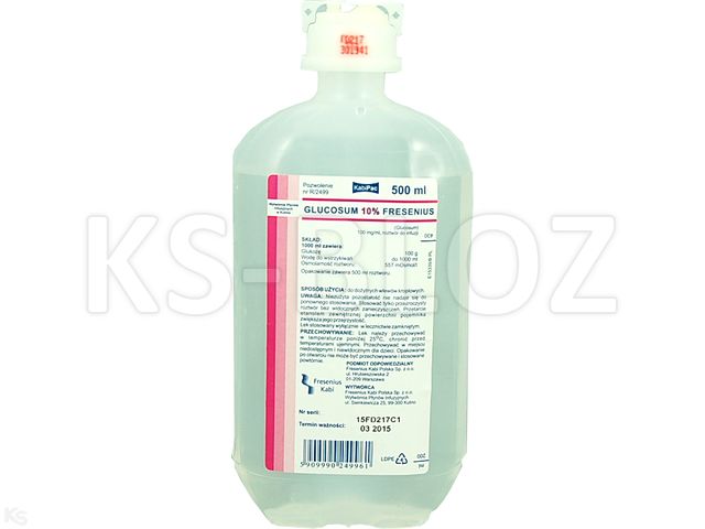 Glucosum 10% Fresenius interakcje ulotka roztwór do infuzji 100 mg/ml 1 poj. po 500 ml | (KabiPac z kapslem)