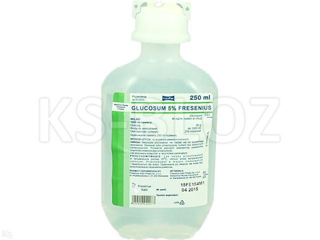 Glucosum 5% Fresenius interakcje ulotka roztwór do infuzji 50 mg/ml 250 ml | (poj. KabiPac)