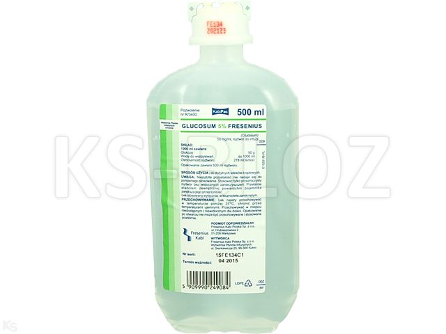 Glucosum 5% Fresenius interakcje ulotka roztwór do infuzji 50 mg/ml 500 ml | (poj. KabiPac)