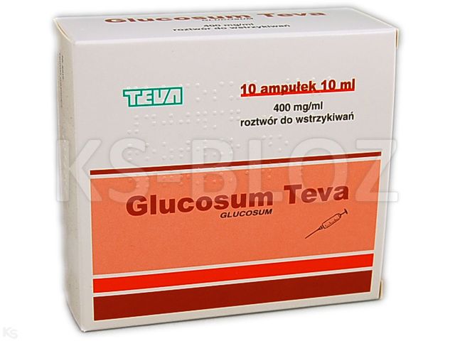 Glucosum Teva interakcje ulotka roztwór do wstrzykiwań 400 mg/ml 10 amp. po 10 ml