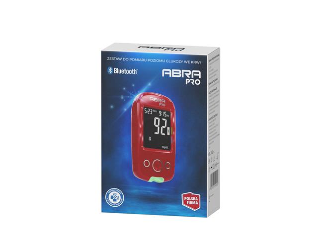 Glukometr ABRA PRO ( czerwony ) ZESTAW z paskami interakcje ulotka glukometr - 1 zest.