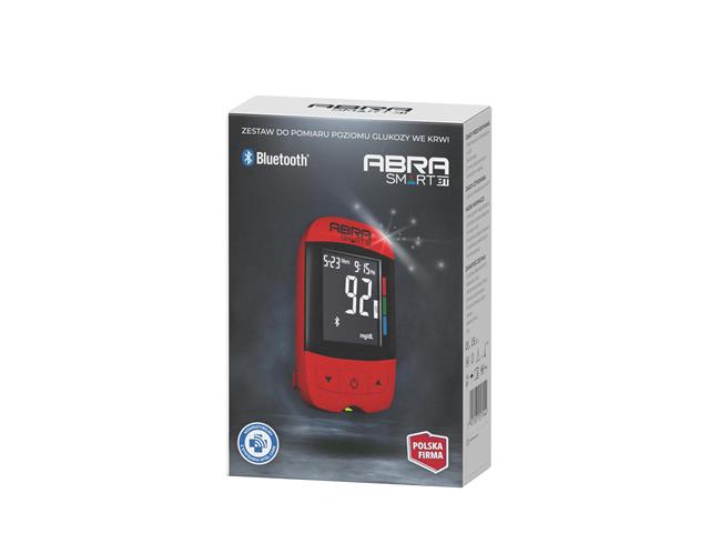 Glukometr Abra Smart BT 2.0. czerwony Zestaw (glukometr paski testowe nakłuwacz lancety) interakcje ulotka zestaw - 1 zest.