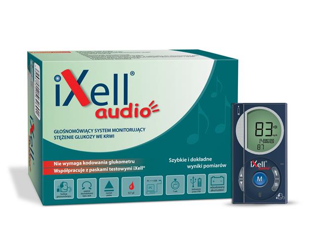 Glukometr iXell AUDIO System monitoryjący stężenie glukozy we krwi interakcje ulotka glukometr - 1 szt.