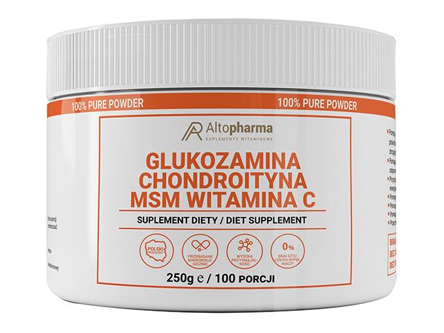 Glukozamina Chondroityna MSM Witamina C interakcje ulotka proszek - 250 g